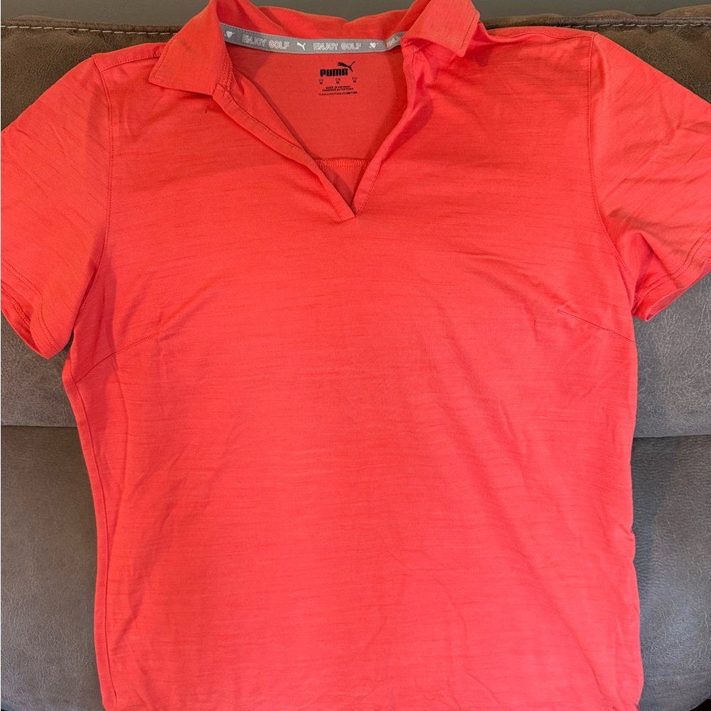 Puma Vibrant Coral Golf Polo